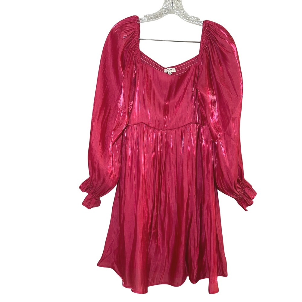 umgee hot pink dress | Dresses | Umgee Metallic Puff Sleeve Babydoll Square Neck Mini Size L Party padrões de vestidos de noite vintage